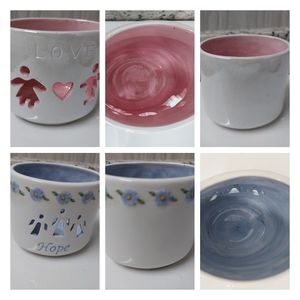 Love Candle Holder Cream Pink Interior Couple Hearts